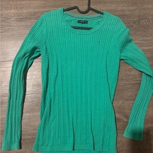 Tommy Hilfiger Teal Cable Knit Sweater